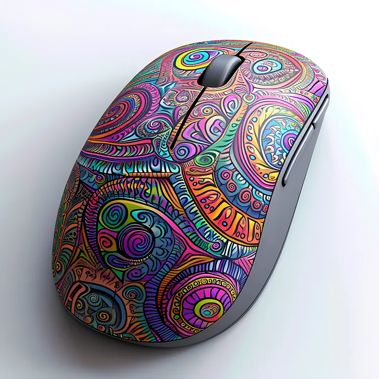 Colorful Abstract Mouse with Artistic Patterns