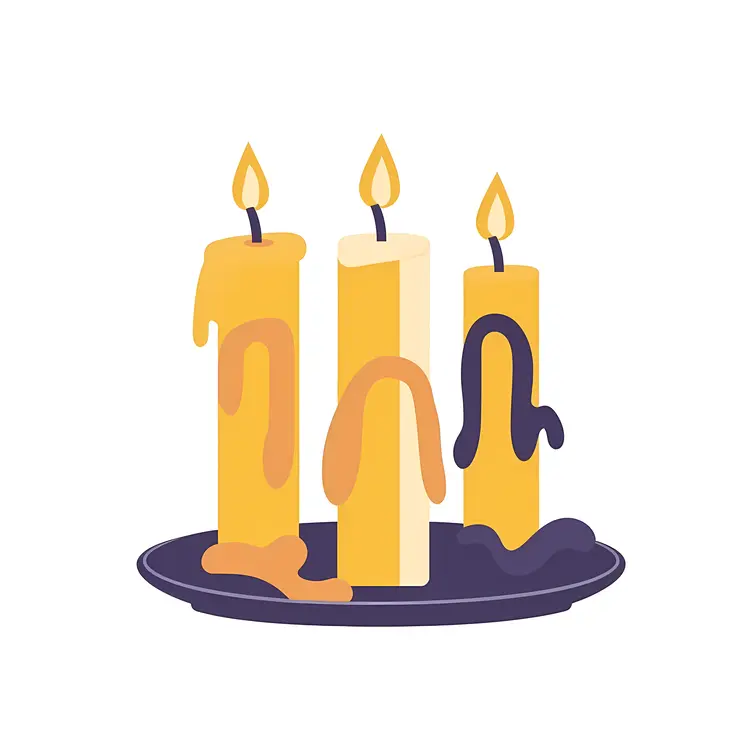 Yellow Candles on a Plate