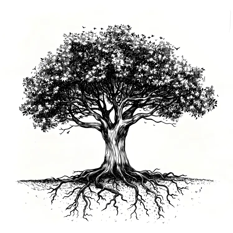 Tree with Exposed Roots