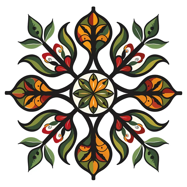Colorful Floral Mandala Design