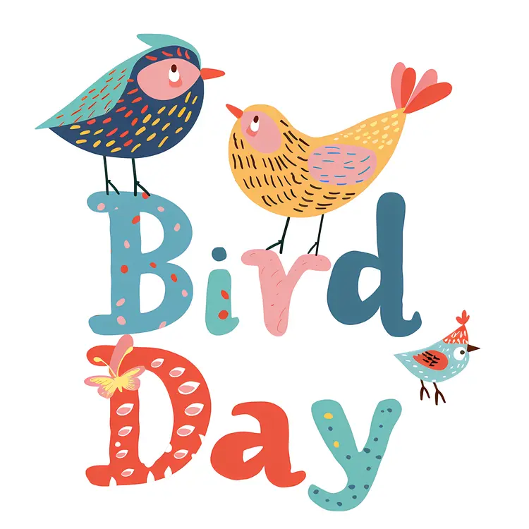 Bird Day Celebration with Colorful Birds
