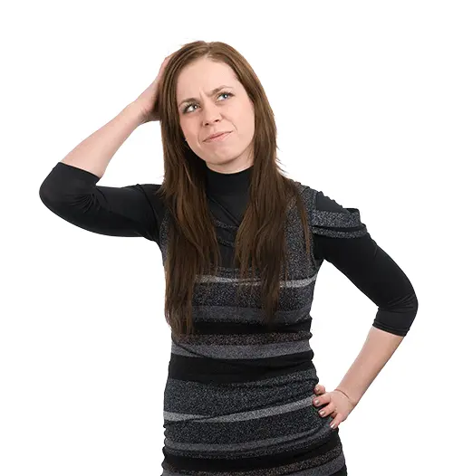 Woman Pondering in Striped Sweater
