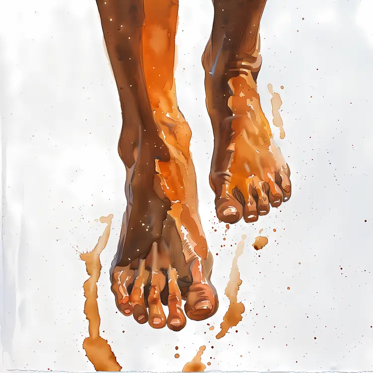 Feet with Splash Illustration