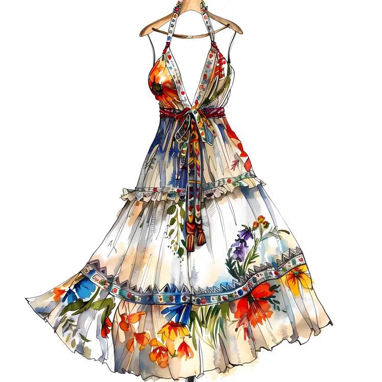 Elegant Floral Summer Dress
