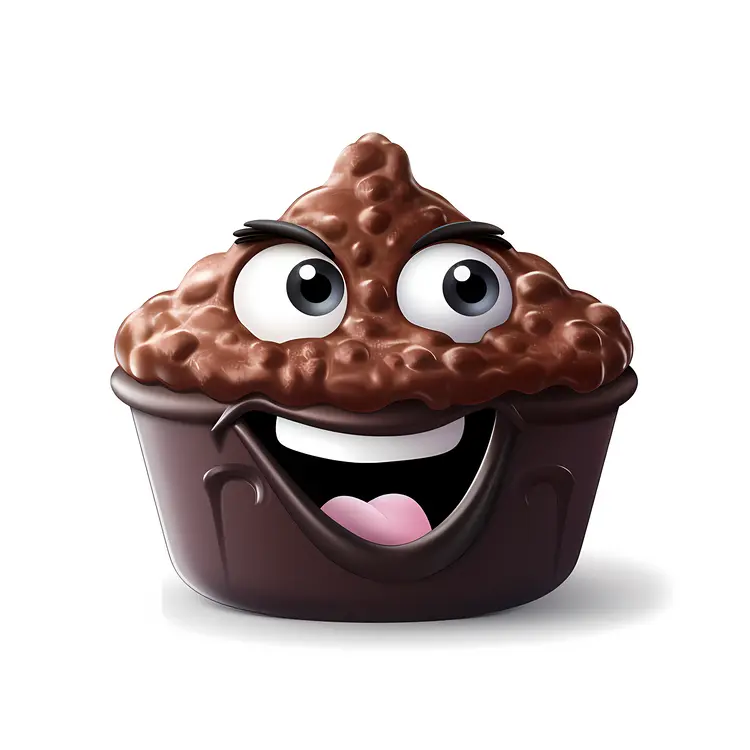 Cute Chocolate Muffin with Face