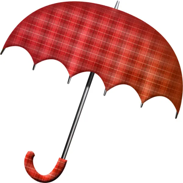 Plaid Red Umbrella for Rainy Days