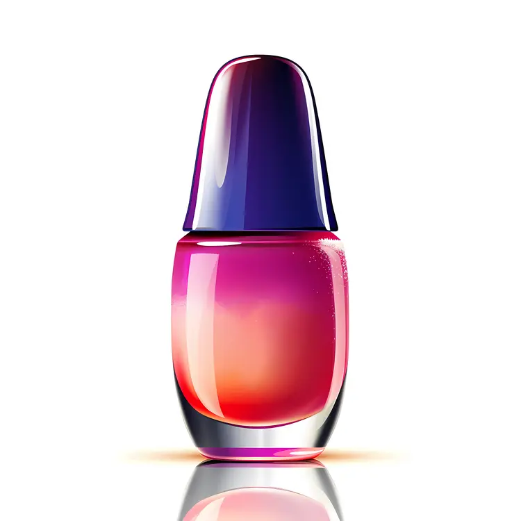 Gradient Nail Polish Bottle in Vibrant Colors