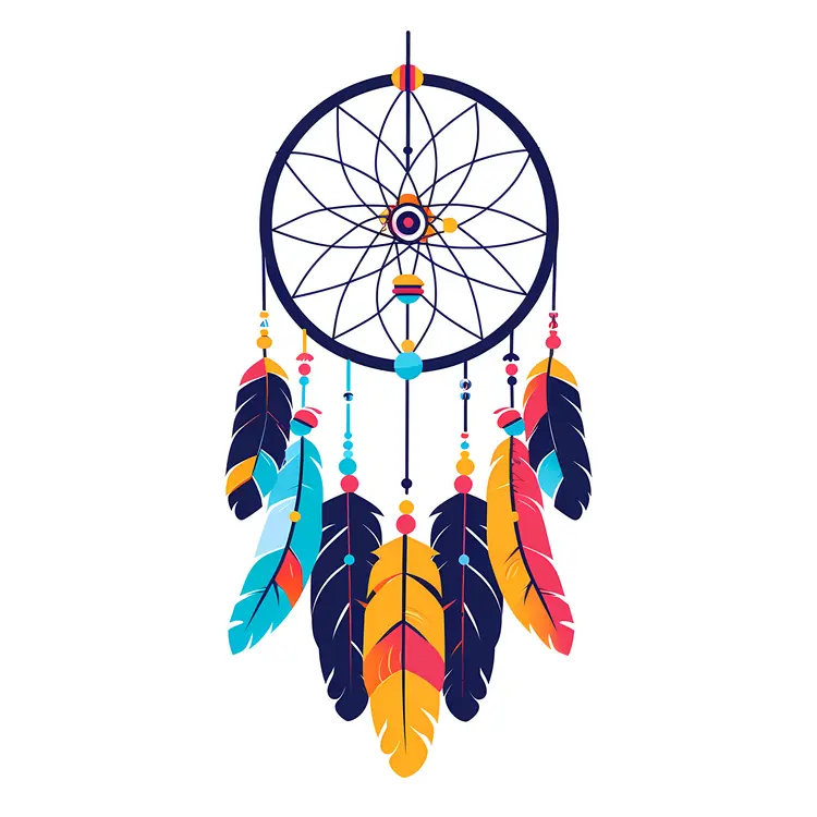 Colorful Dreamcatcher with Feathers