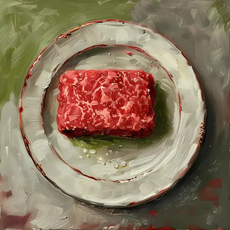 Raw Meat on a Plate