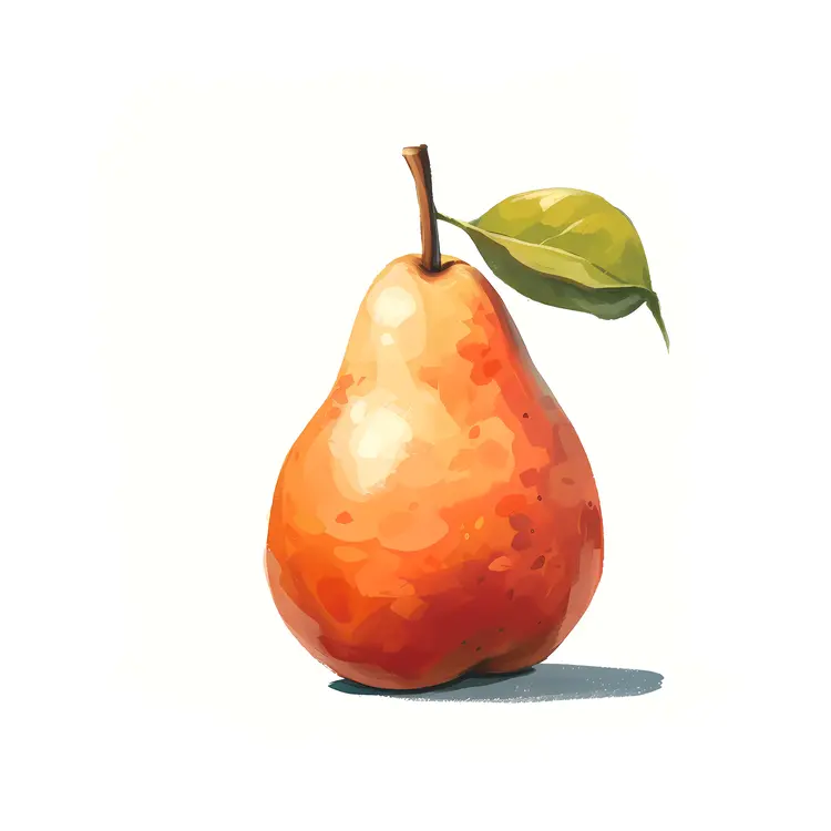 Juicy Pear with Leaf