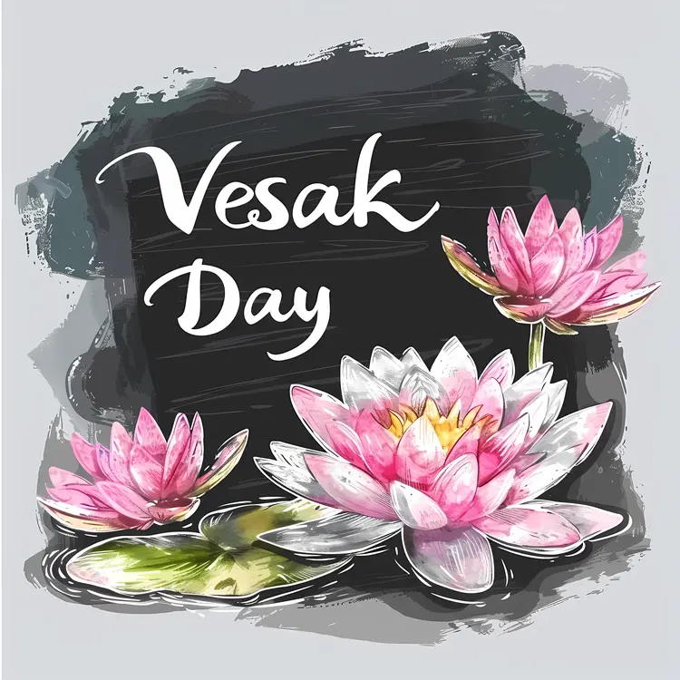 Vesak Day with Lotus Flowers
