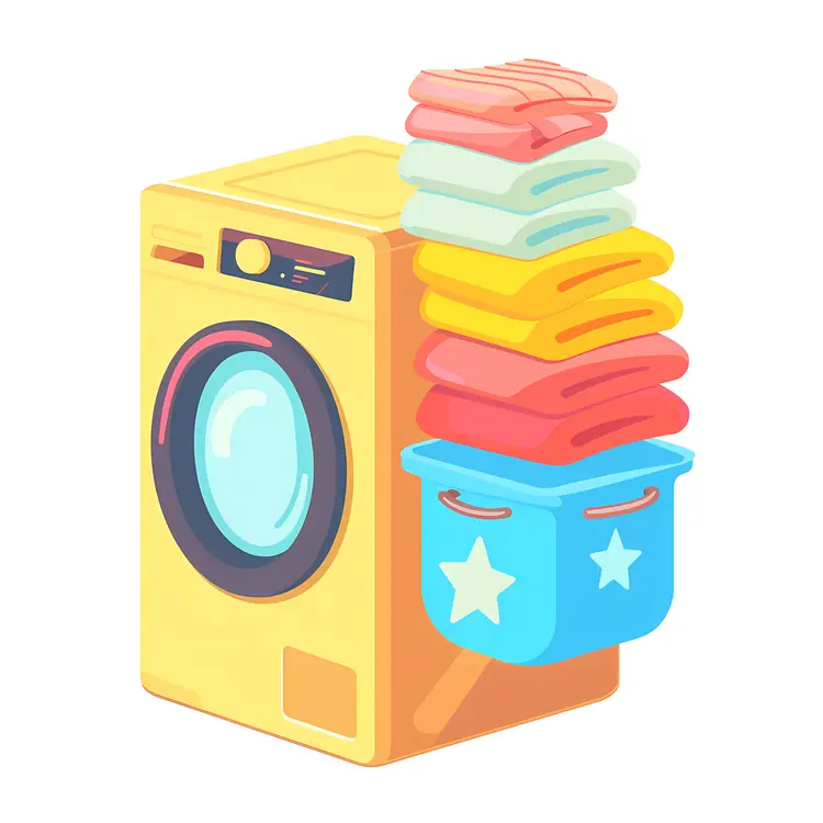 Washing Machine with Folded Clothes