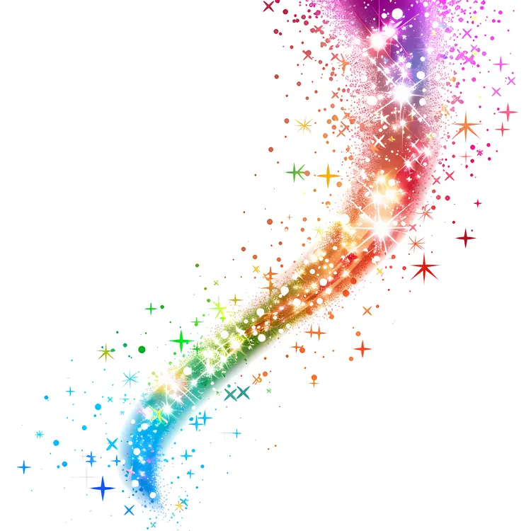 Curved Rainbow Stars Trail