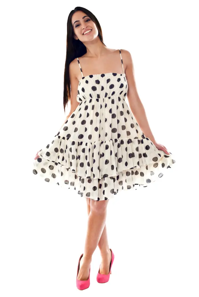 Woman in Polka Dot Dress
