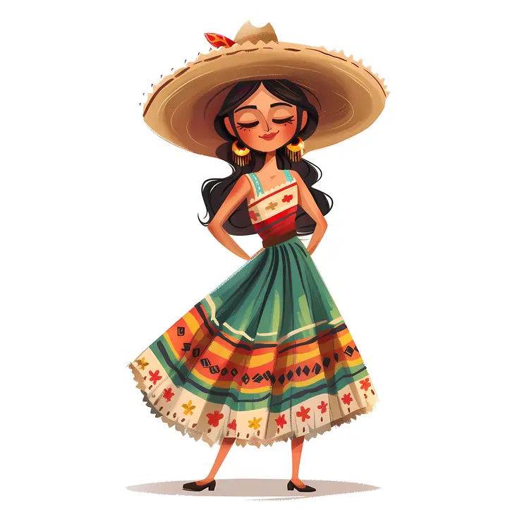 Woman in Colorful Traditional Dress