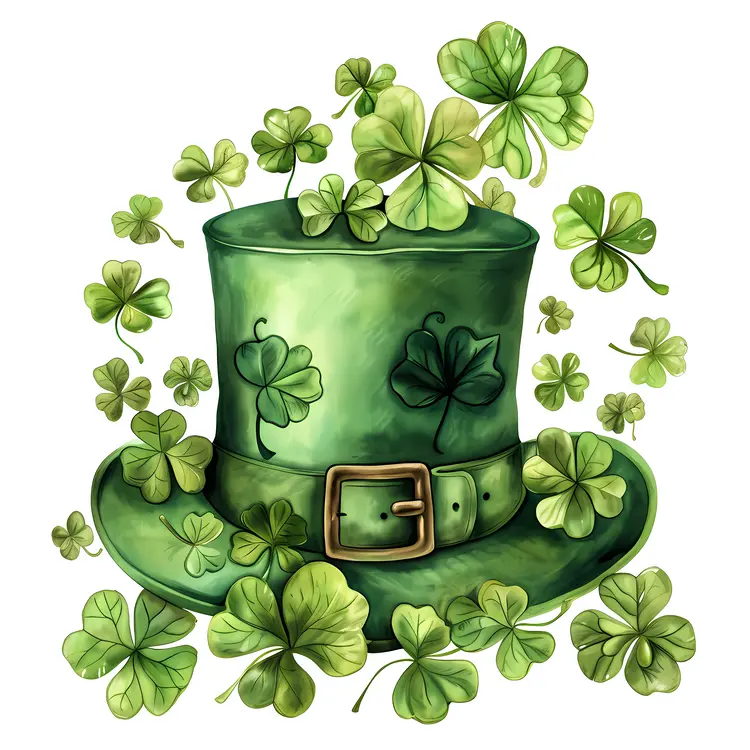 Green Hat with Shamrocks