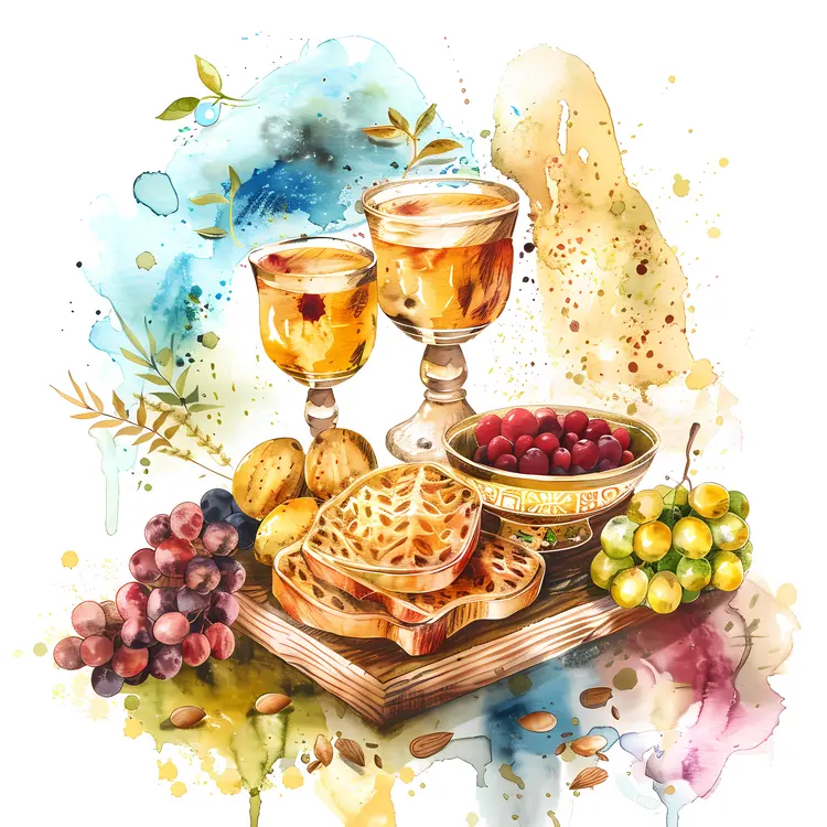 Bread and Wine with Fruits