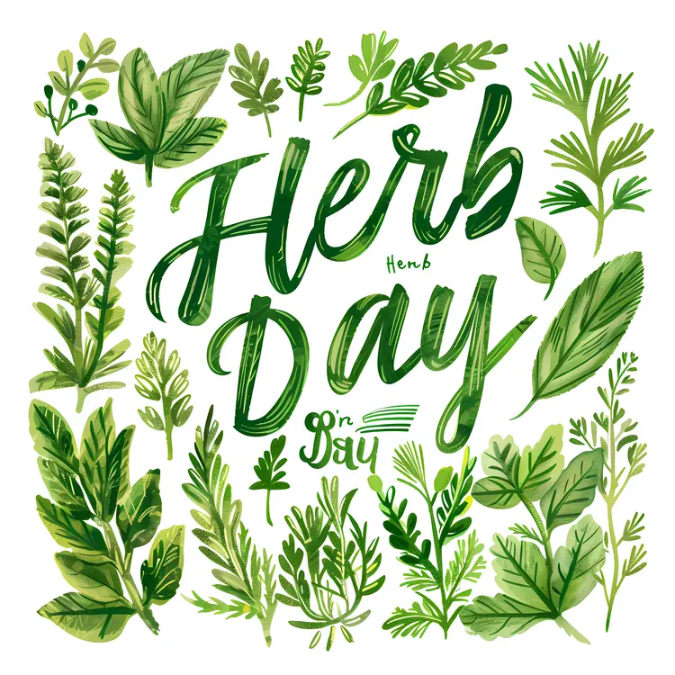 Herb Day Celebration with Green Herbs