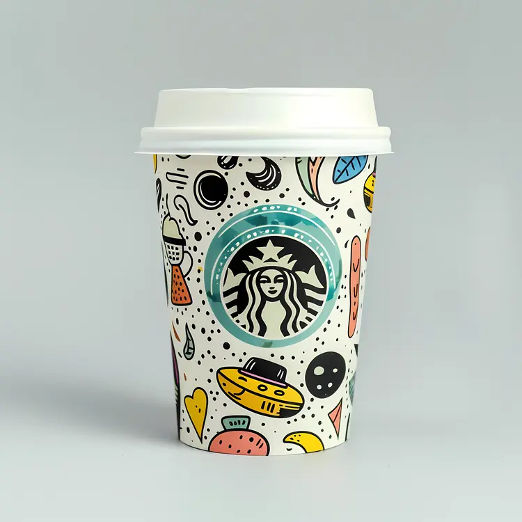 Colorful Starbucks Cup with Doodles