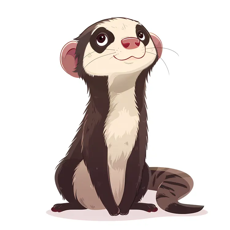 Cute Cartoon Ferret