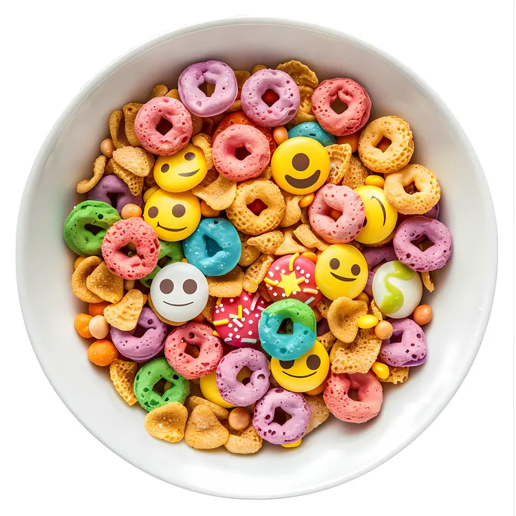 Colorful Emoji Cereal Bowl
