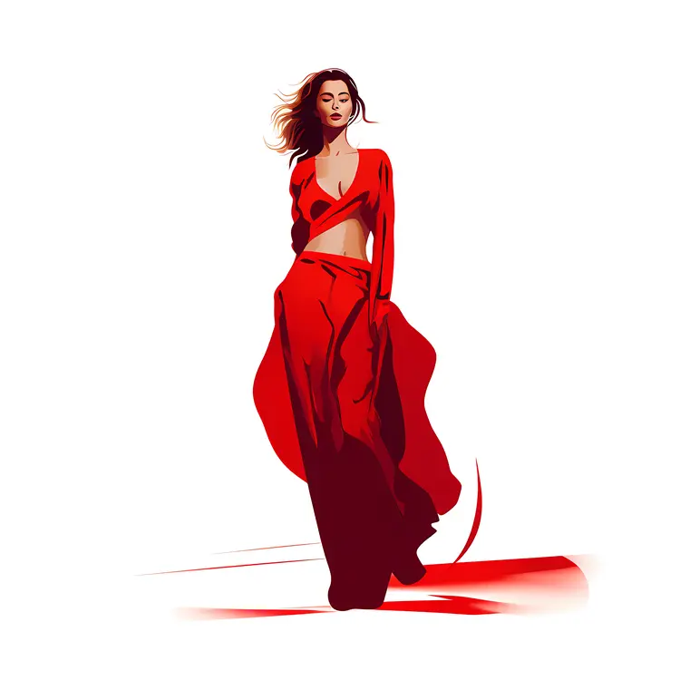Elegant Woman in Red Dress
