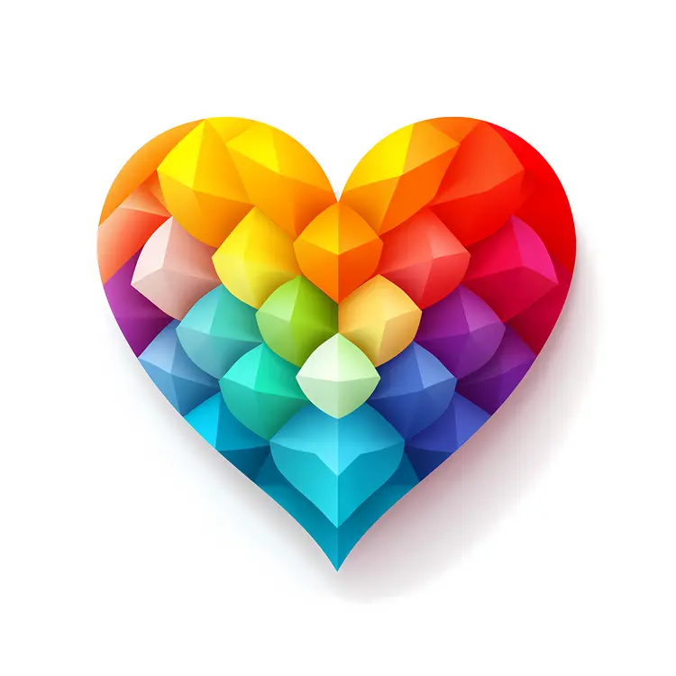 Geometric Rainbow Heart