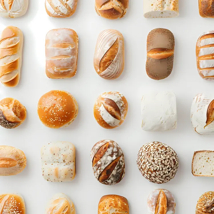 Variety of Freshly Baked Bread Loaves