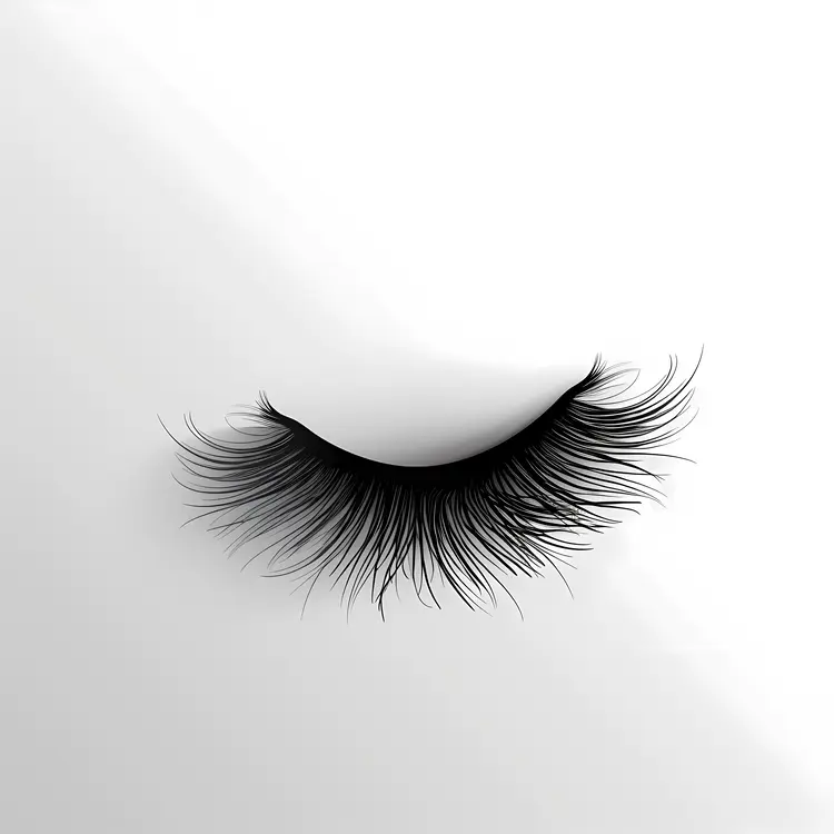 Single Eyelash on White Background