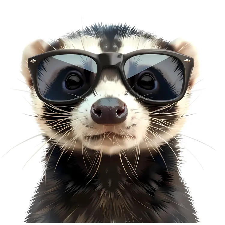 Cool Ferret Wearing Sunglasses