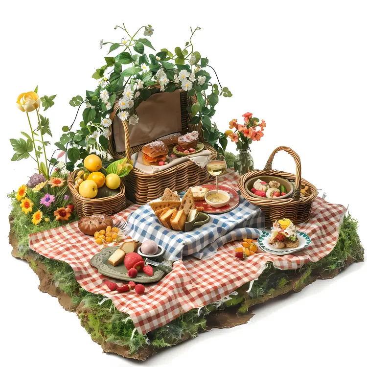 Beautiful Picnic Setup with Flowers