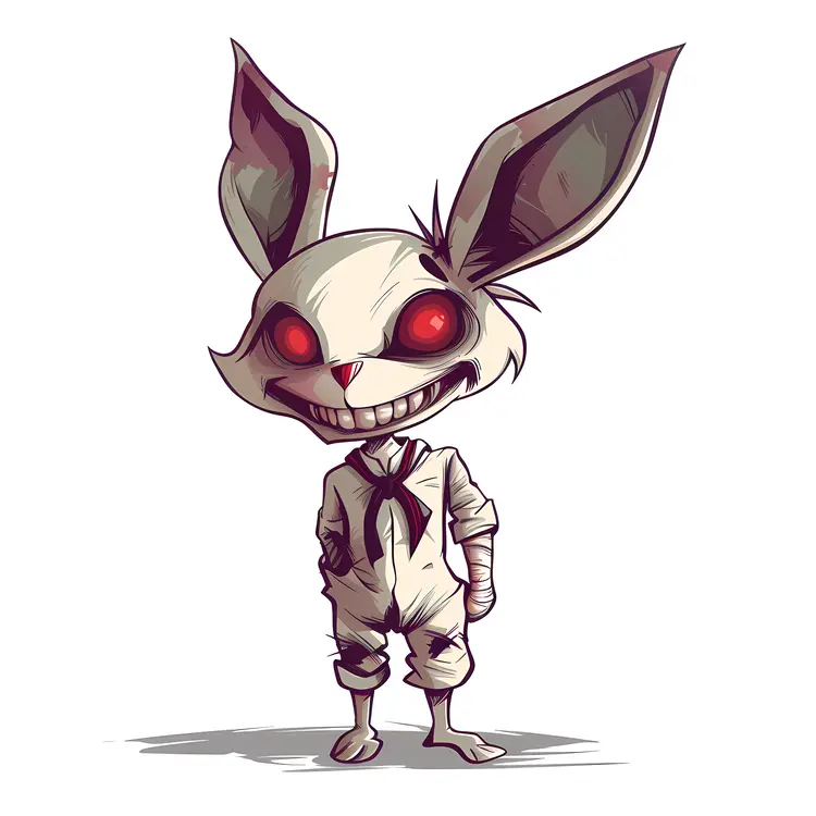Creepy Bunny with Red Eyes