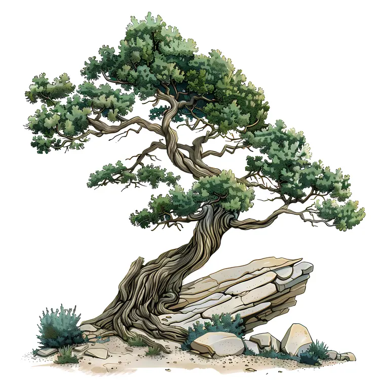 Twisted Tree on Rocky Terrain