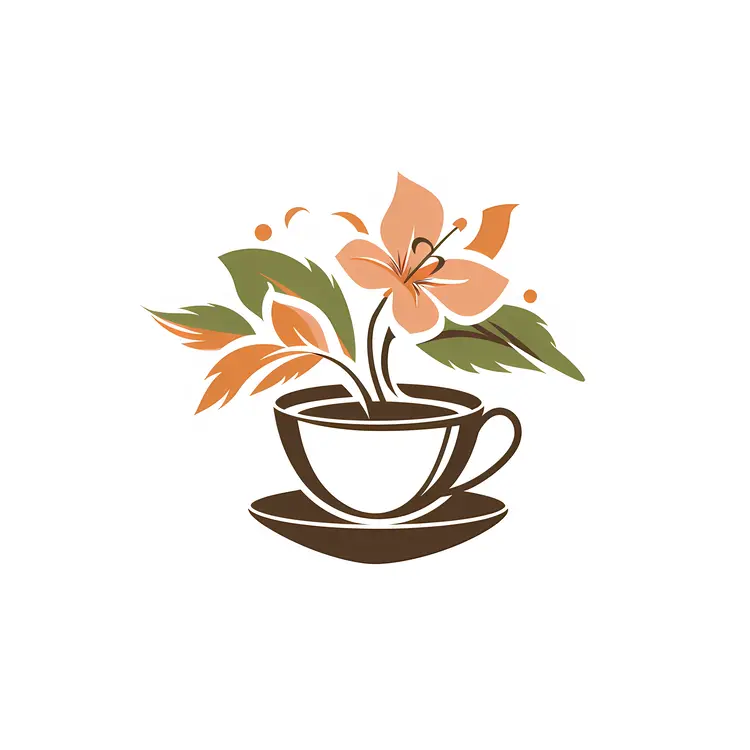 Floral Cup with Leaves and Petals