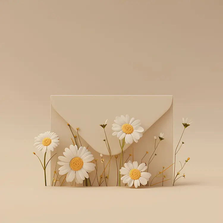 Envelope with Daisies Design 2