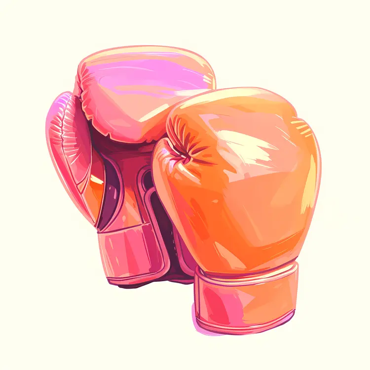 Bright Pink and Orange Boxing Gloves