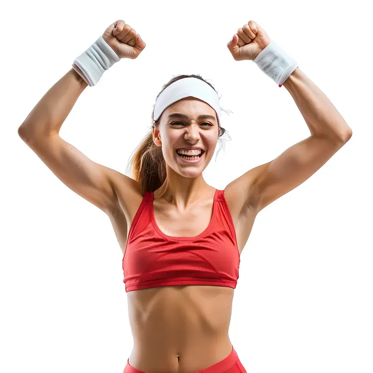 Woman in Red Sportswear Cheering