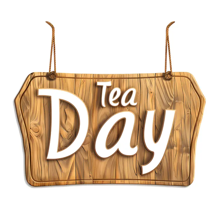 Wooden Tea Day Sign