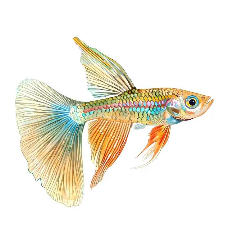 Colorful Fish with Long Fins