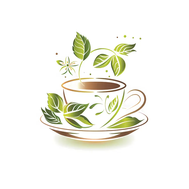 Elegant Coffee Cup with Leaf Design
