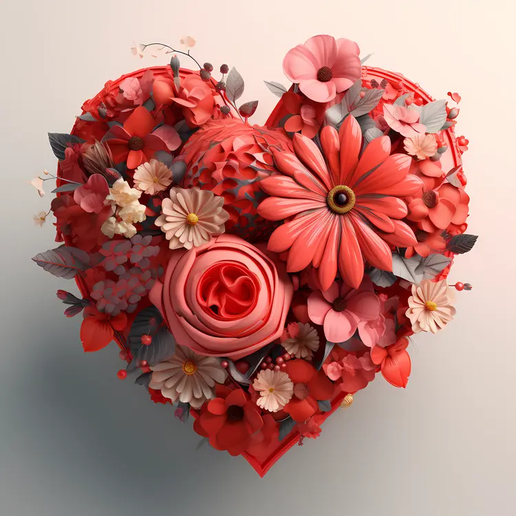 Floral Heart for Valentine's Day
