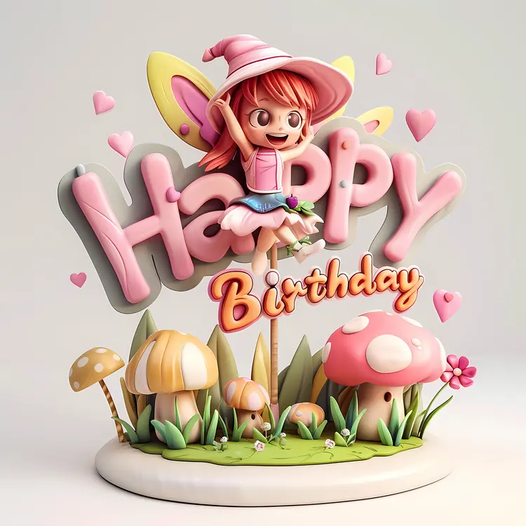 Happy Birthday Fairy Cake Topper