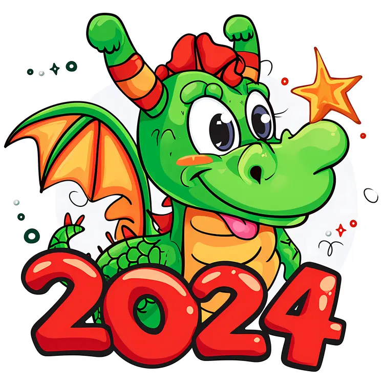 Green Dragon with Star and 2024