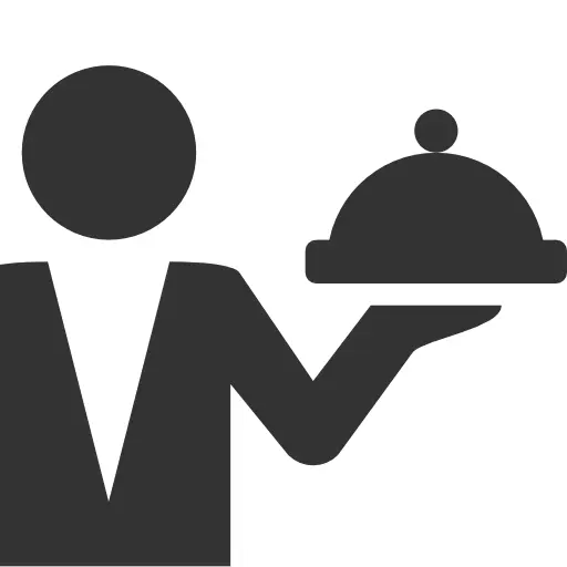 Waiter Icon with Serving Tray