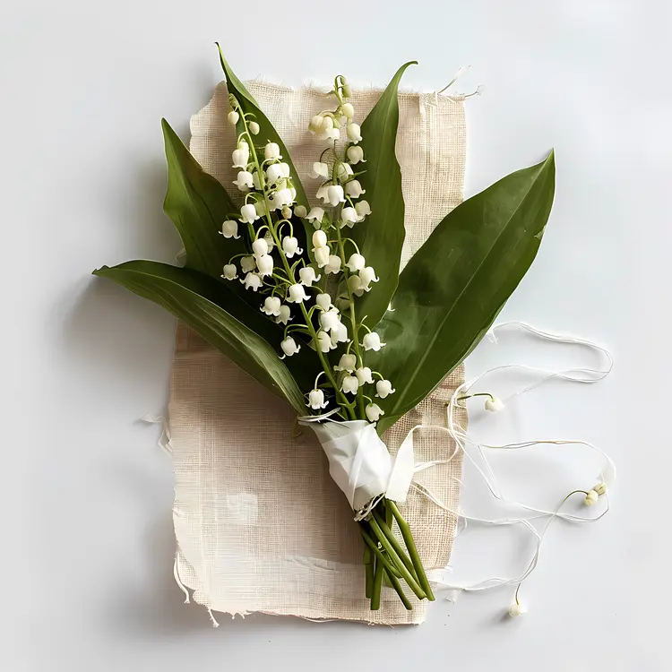 Lily of the Valley Bouquet on Fabric