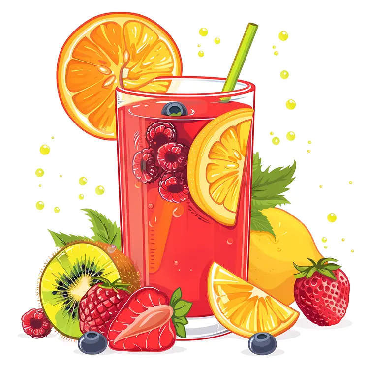 Refreshing Fruit Juice with Mixed Fruits