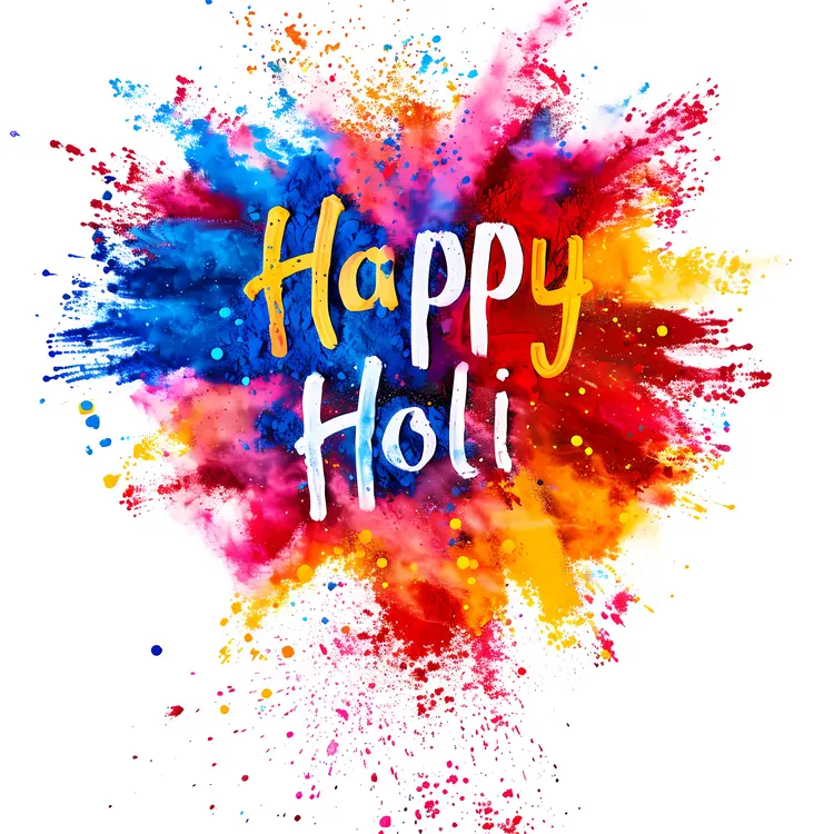 Happy Holi Colorful Powder Burst