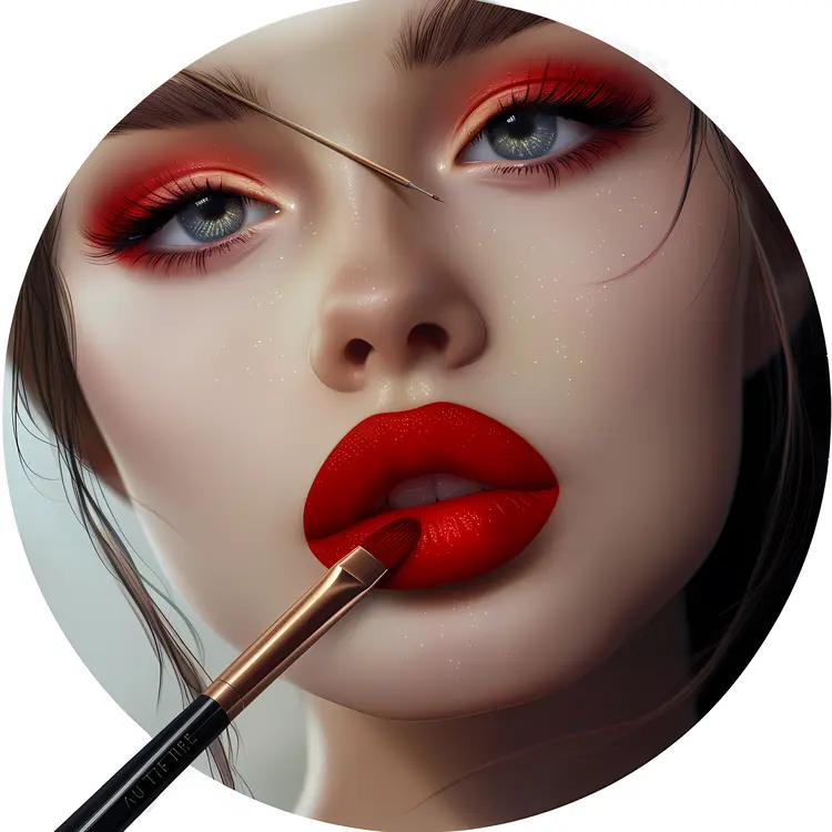Red Lipstick Application