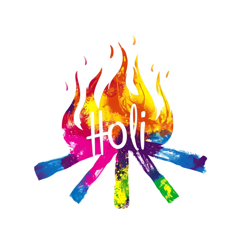 Colorful Holi Bonfire Illustration