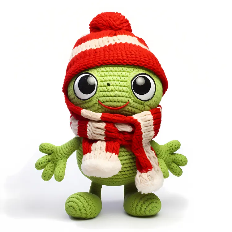 Adorable Green Winter Character